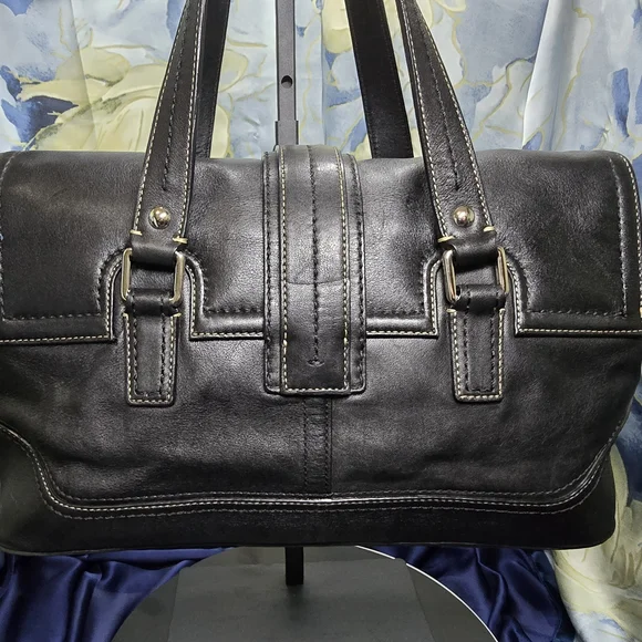 EUC Coach Black Leather Hamilton Handbag/Satchel - Picture 7 of 16